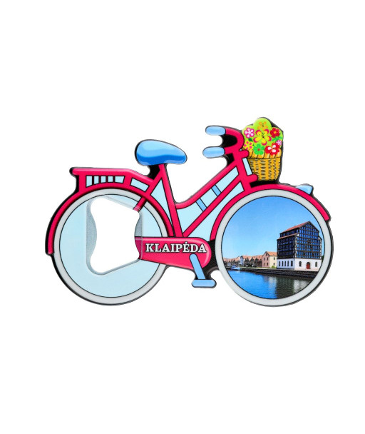 Klaipėda bicycle shaped magnet bottle opener
